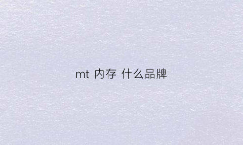 mt内存什么品牌(m是什么牌子内存)